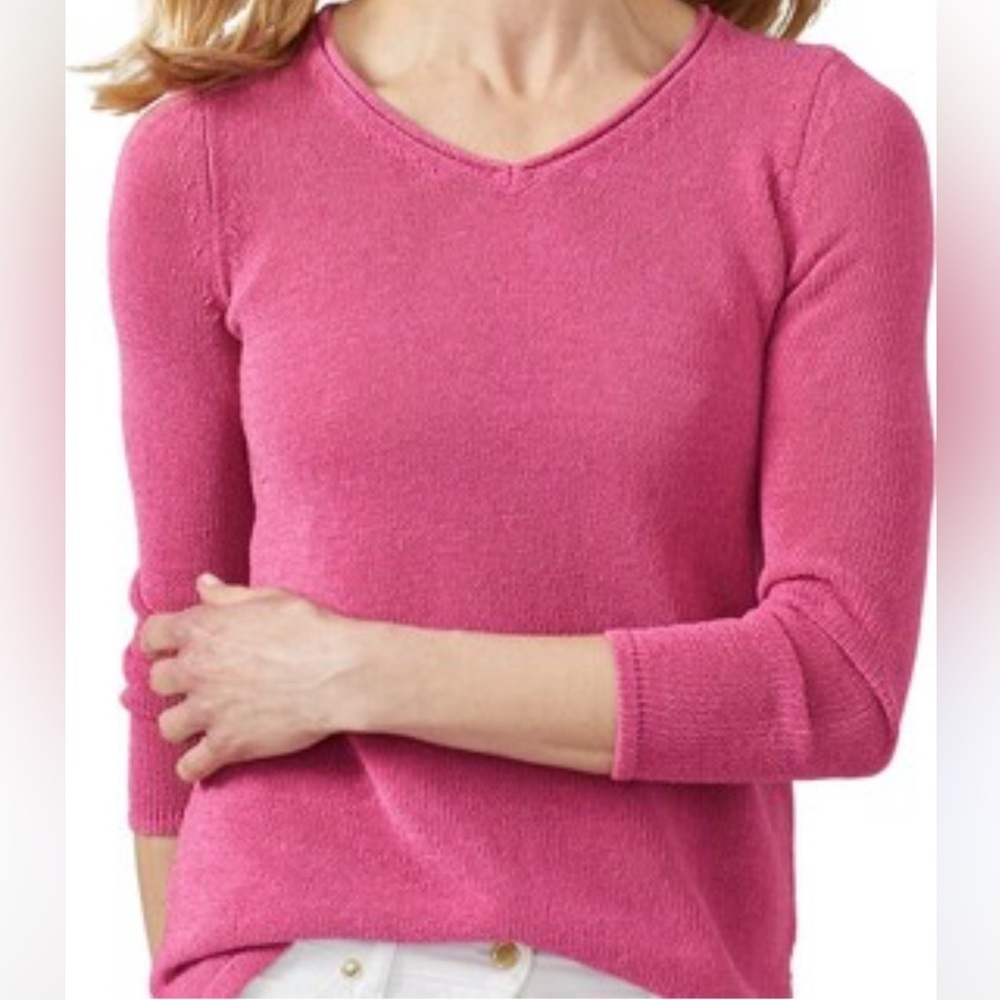 J. McLaughlin Vibrant Pink Cashmere Sweater